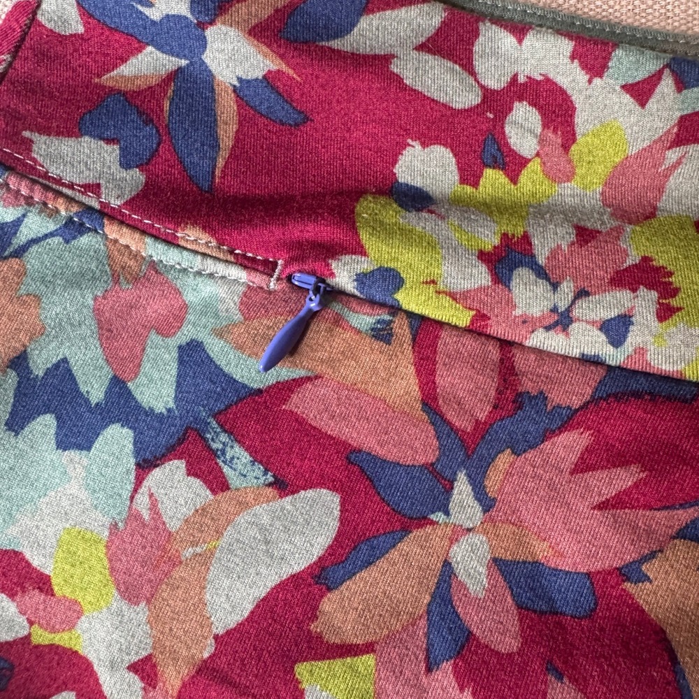 REI Women Large Floral Active Skirt Blue Pink Green Stretch A-Line Hiking Pocket - Picture 4 of 7